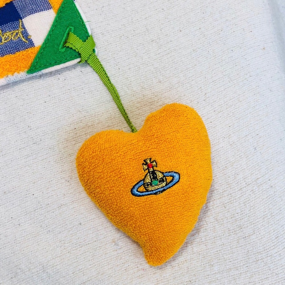 Vivienne Westwood yellow heart orb keychain charm